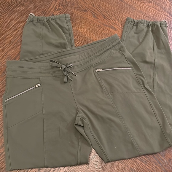 Athleta Metro Slouch Pant Drawstring Forest Green Size Large Petite - Picture 2 of 10